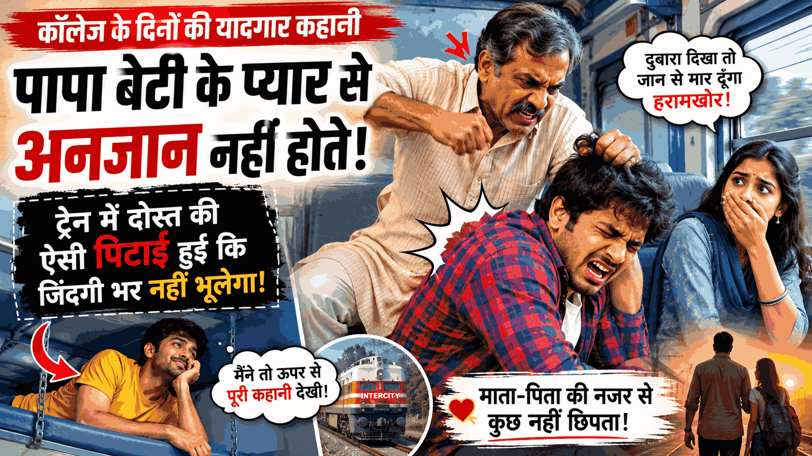 पापा बेटी के प्यार से अनजान नहीं होते ट्रेन में दोस्त की हुई ऐसी पिटाई कि कहानी आज तक याद है